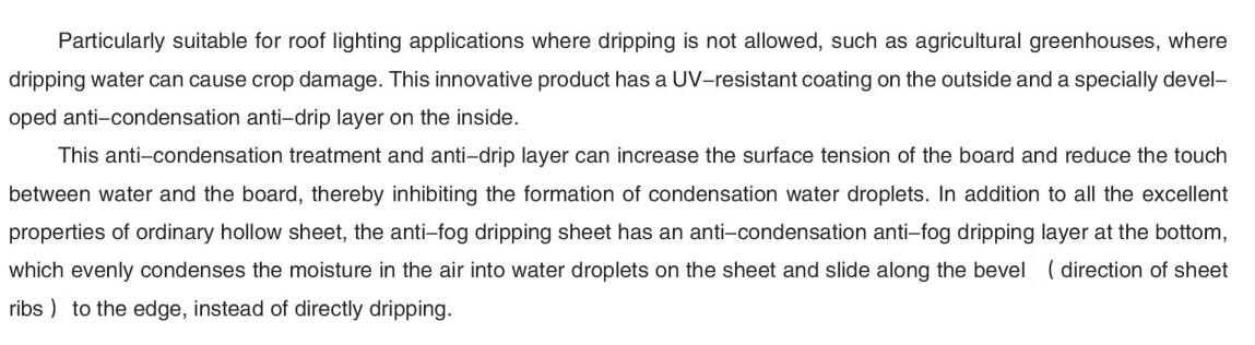 Polycarbonate Anti-Drip Sheet