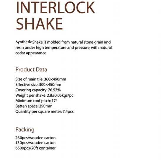 Synthetic Cedar Shake